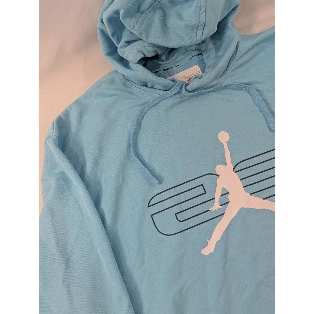 Nike Jordan Sport Crossover Hoodie Dri-Fit Mens Blue Large Jumpman 23 Pullover